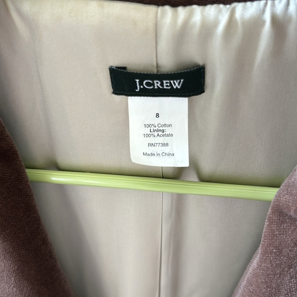 Vintage J.CREW Ecole Velvet Blazer - Picture 2 of 8